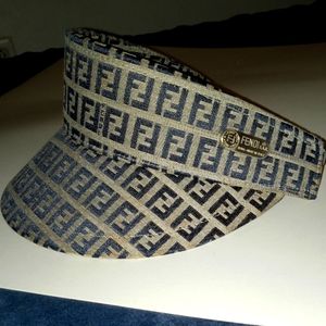 FENDI ROMA ZUCCA FF MONOGRAM logo VISOR BASEBALL CAP HAT unisex adjustable
